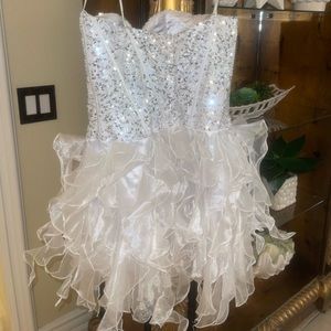 Strapless white dress